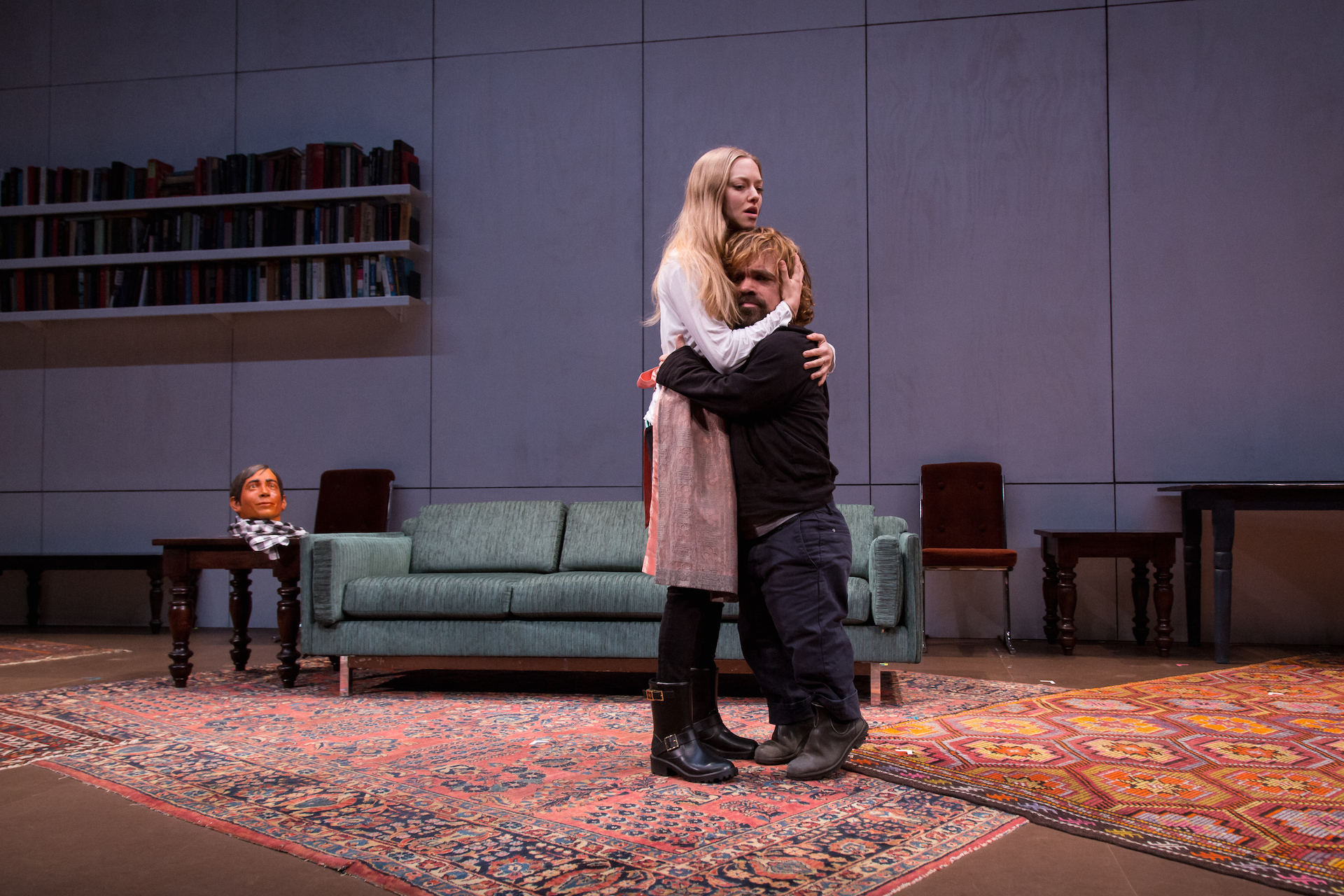 24 Hour Plays Rehearsals Amanda Seyfried and Peter Dinklage