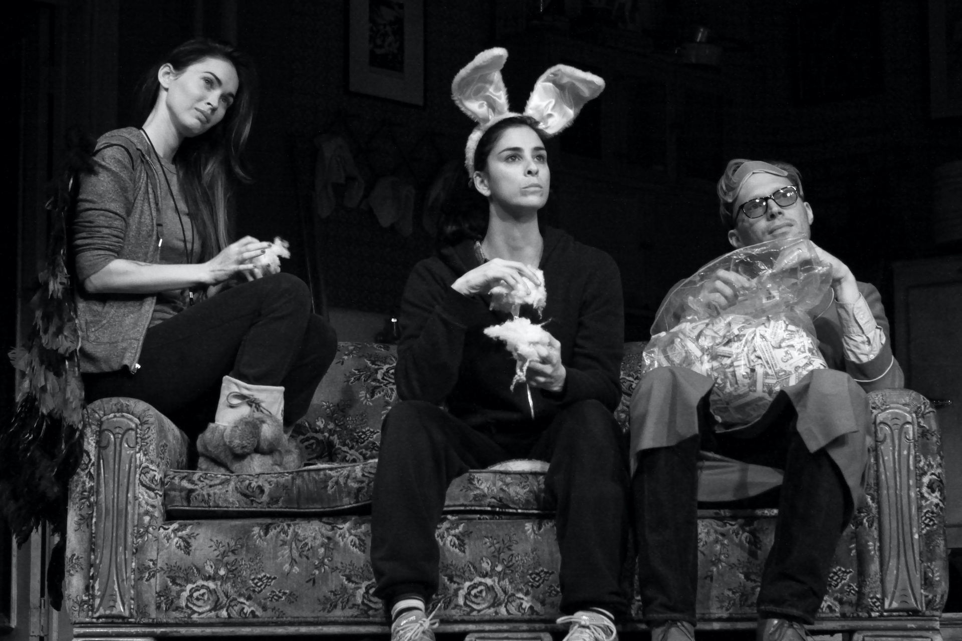 24 Hour Plays Rehearsals Megan Fox, Sarah Silverman and Paul Bettany