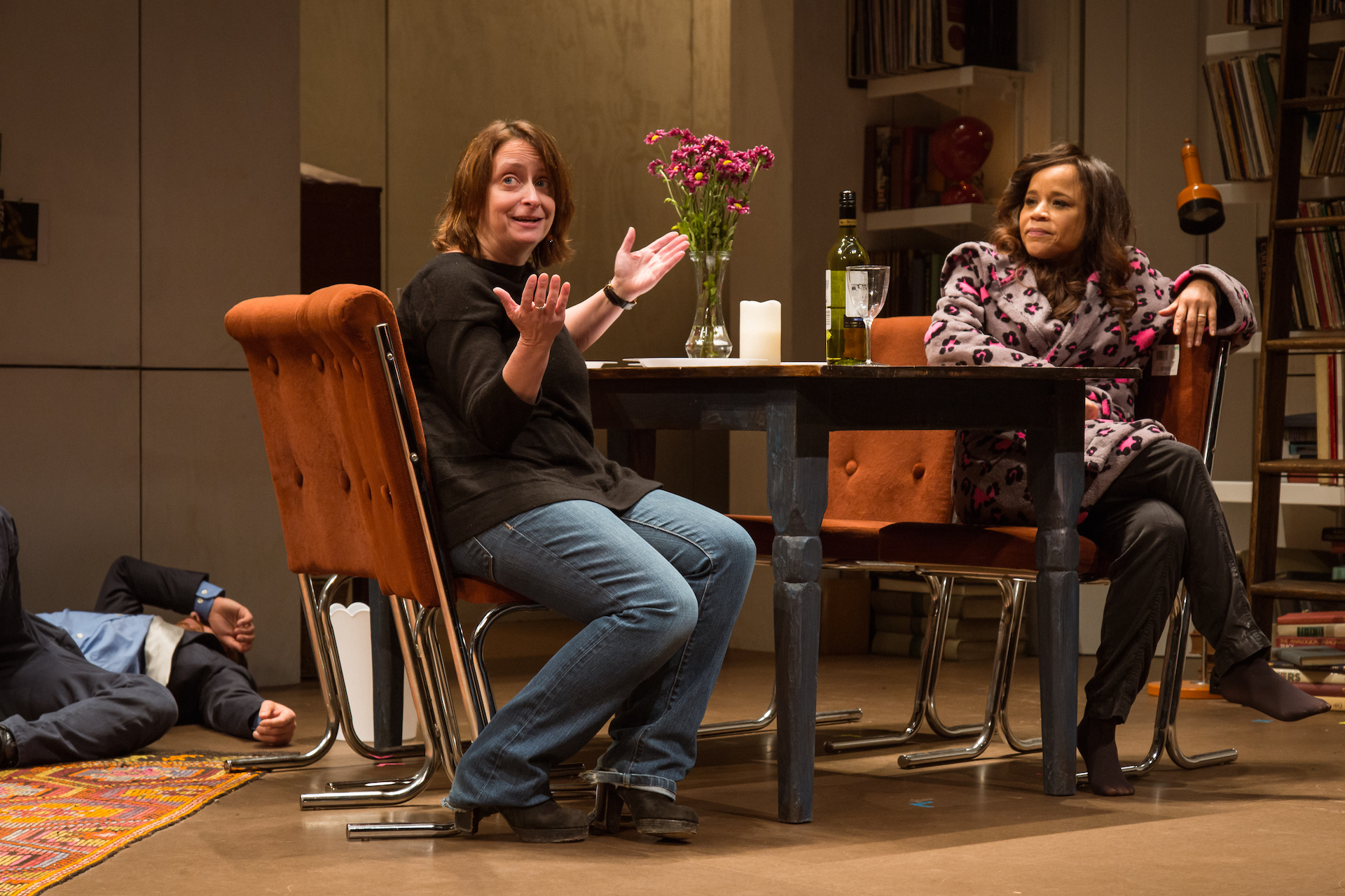 24 Hour Plays Rehearsals Rachel Dratch and Rosie Perez